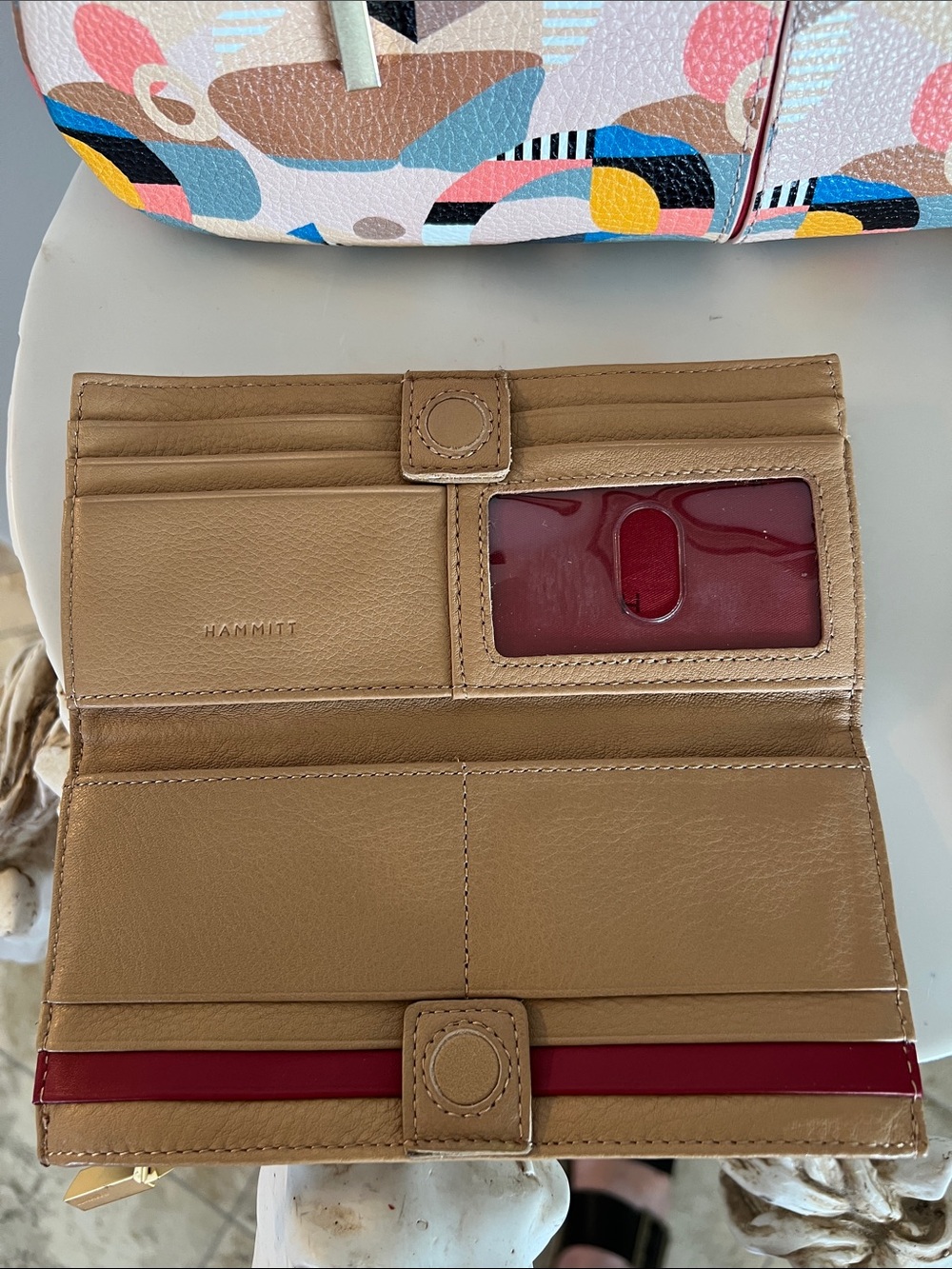 Hammitt Becker Multicolor Geometric Print Shoulder Bag and Hammitt wallet - Picture 9 of 15